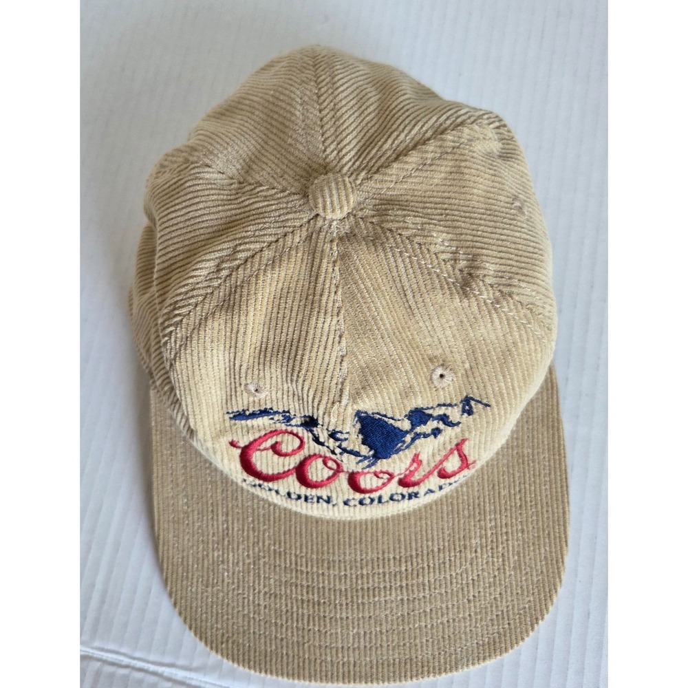 Coors Beer Corduroy Hat Cap Tan Snapback Golden Colorado Banquet Rockies - Picture 4 of 9